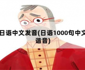 日语中文发音，日语1000句中文谐音