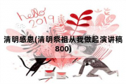 清明感恩，清明祭祖从我做起演讲稿800