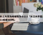 长江大学为啥被称为小211「长江大学是211或者985吗」