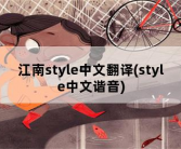 江南style中文翻译，style中文谐音