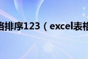 excel表格排序123（excel表格排序）