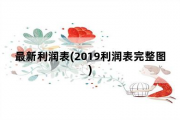 最新利润表，2019利润表完整图