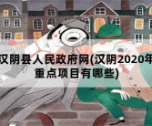 汉阴县人民政府网，汉阴2020年重点项目有哪些