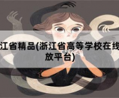 浙江省精品，浙江省高等学校在线开放平台