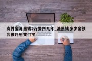 支付宝洗黑钱5万要判几年_洗黑钱多少金额会被判刑支付宝