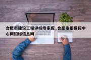 合肥市建设工程评标专家库_合肥市招投标中心网招标信息网