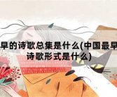 最早的诗歌总集是什么，中国最早的诗歌形式是什么