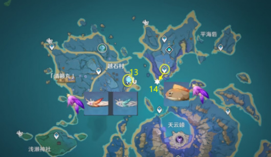 原神渔获钓鱼点地图