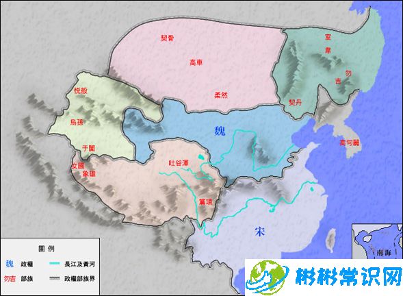 南北朝地图——中国古代南北朝地图