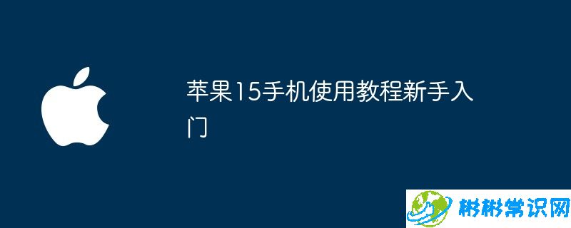 苹果15手机使用教程新手入门