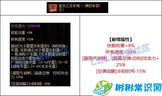 DNF女弹药CP武器改动了什么