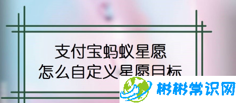 支付宝蚂蚁星愿目标怎么自定义 自定义星愿目标