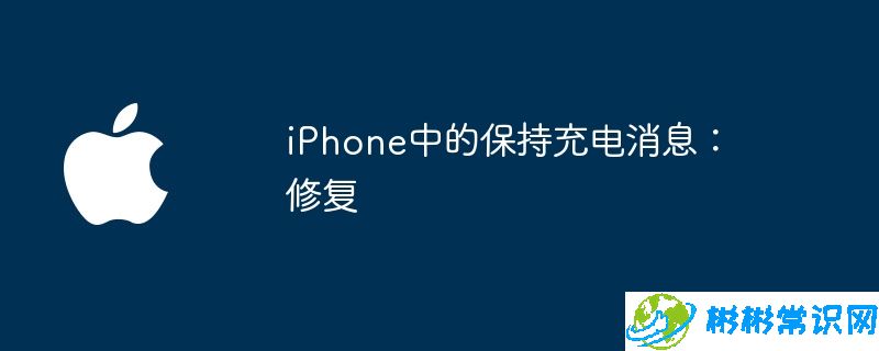 iPhone中的保持充电消息：修复