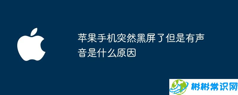 苹果手机突然黑屏了但是有声音是什么原因