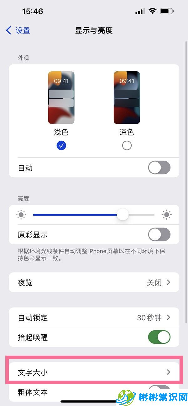 设置字体大小,苹果13pro