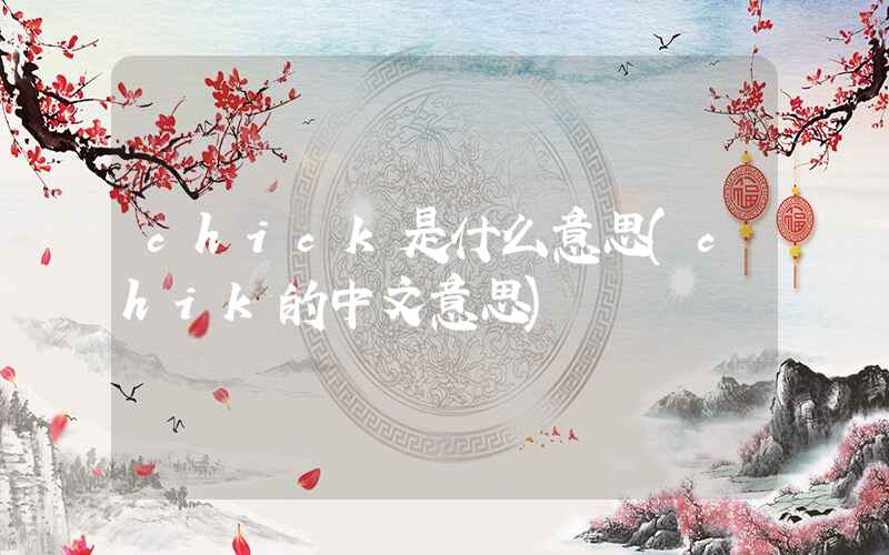 chick是什么意思(chik的中文意思)