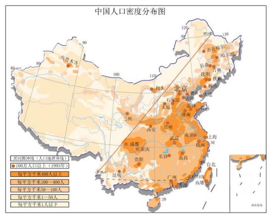 中国人口分布图高清(2021年生育率断崖式下跌)