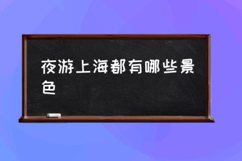 夜游上海都有哪些景色,上海夜游该去哪些地方？