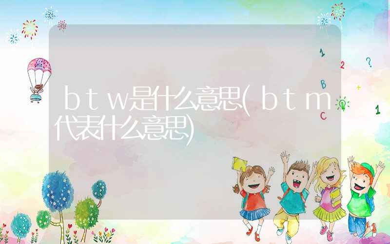 btw是什么意思(btm代表什么意思)