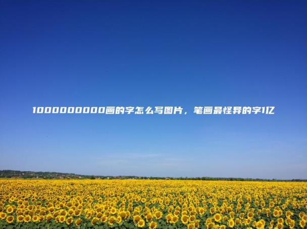 1000000000画的字怎么写图片(笔画最怪异的字1亿)